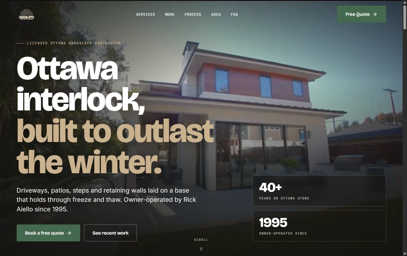 Absolute Interlock homepage: Ottawa interlock, built to outlast the winter.