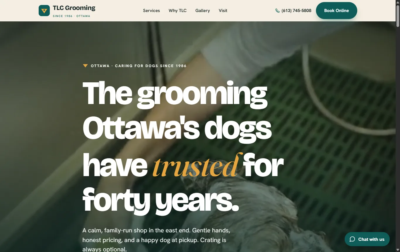 TLC Grooming homepage: The grooming Ottawa's dogs have trusted for forty years.